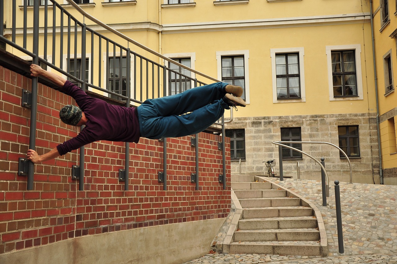 parkour, climb, acrobatics